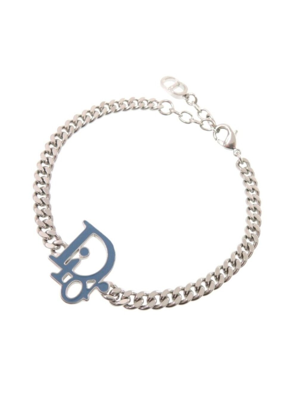 Dior Logo Bracelet Metal Blue Silver